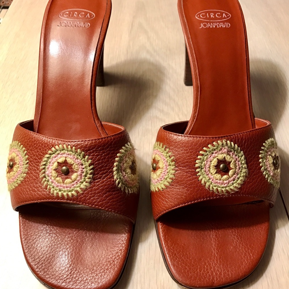 Circa by Joan & David cognac leather slip on heels